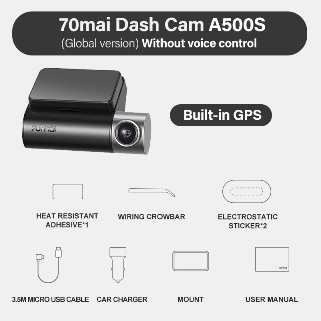 Автомобильная камера 70mai Dash Cam Pro Plus + A500S